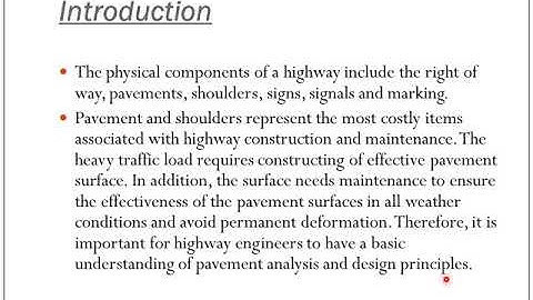 Pavement Structural Analysis, Lecture 1, Introduction ,Part 1