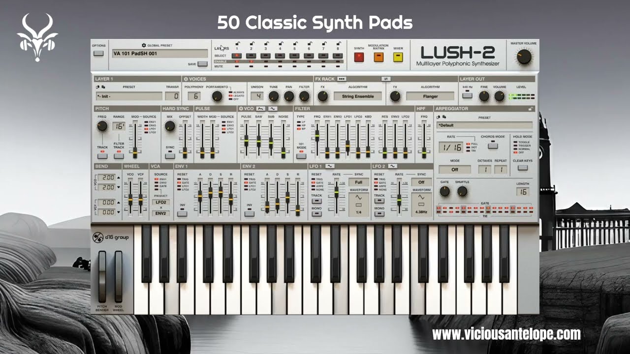 D16 Lush 2 Presets by Vicious Antelope  - 101 PadSH Vol.1 - 50 Classic Synth Pads