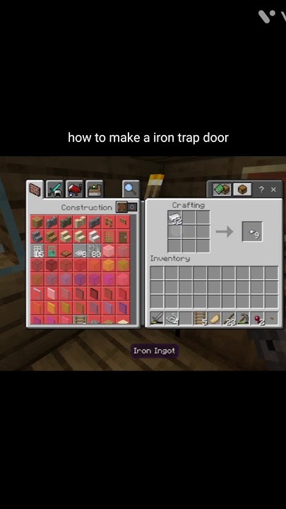 How To Close An Iron Trapdoor In Minecraft Minecraft how to make a iron trap door - YouTube