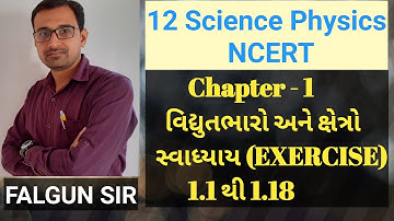 12 Science Physics NCERT Electric Charges and Fields Exercise 1.1 to 1.18 GUJARATI