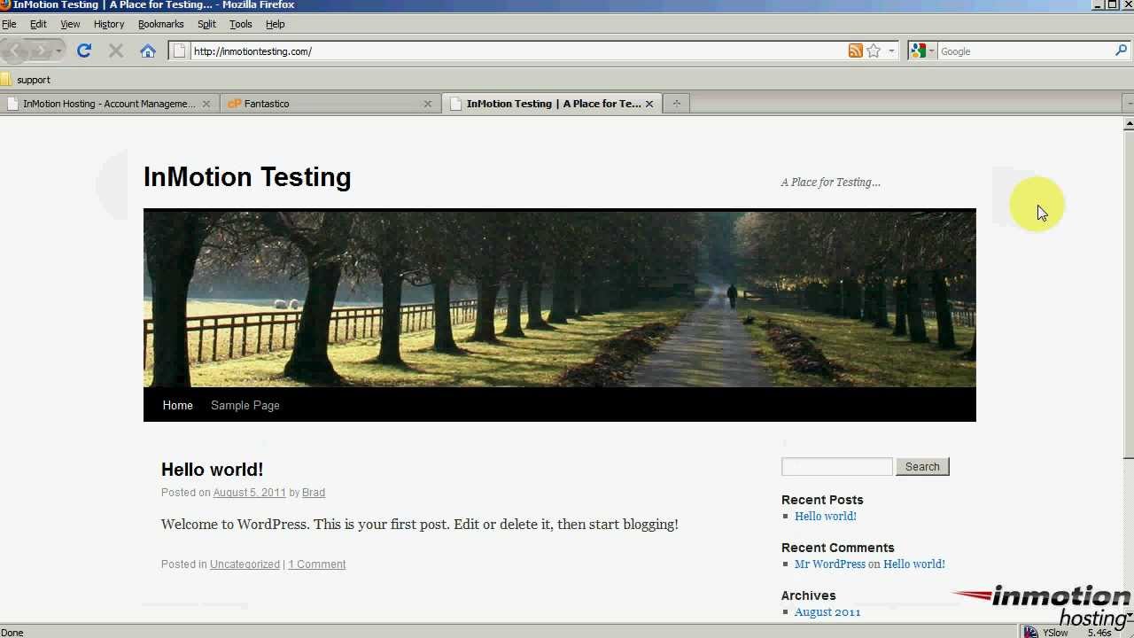 inmotion hosting how to install wordpress with fantastico - YouTube