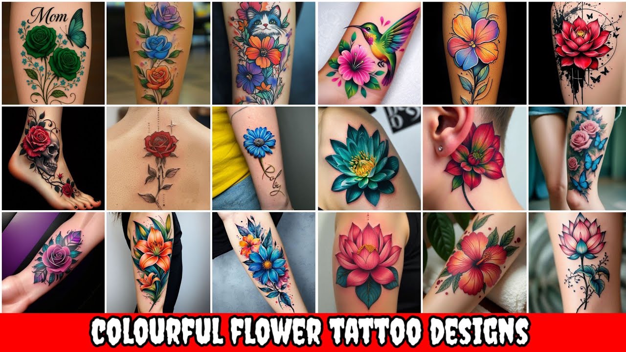 2025 Trending Colorful Flower Tattoo Designs | Stunning Floral Ink Ideas"