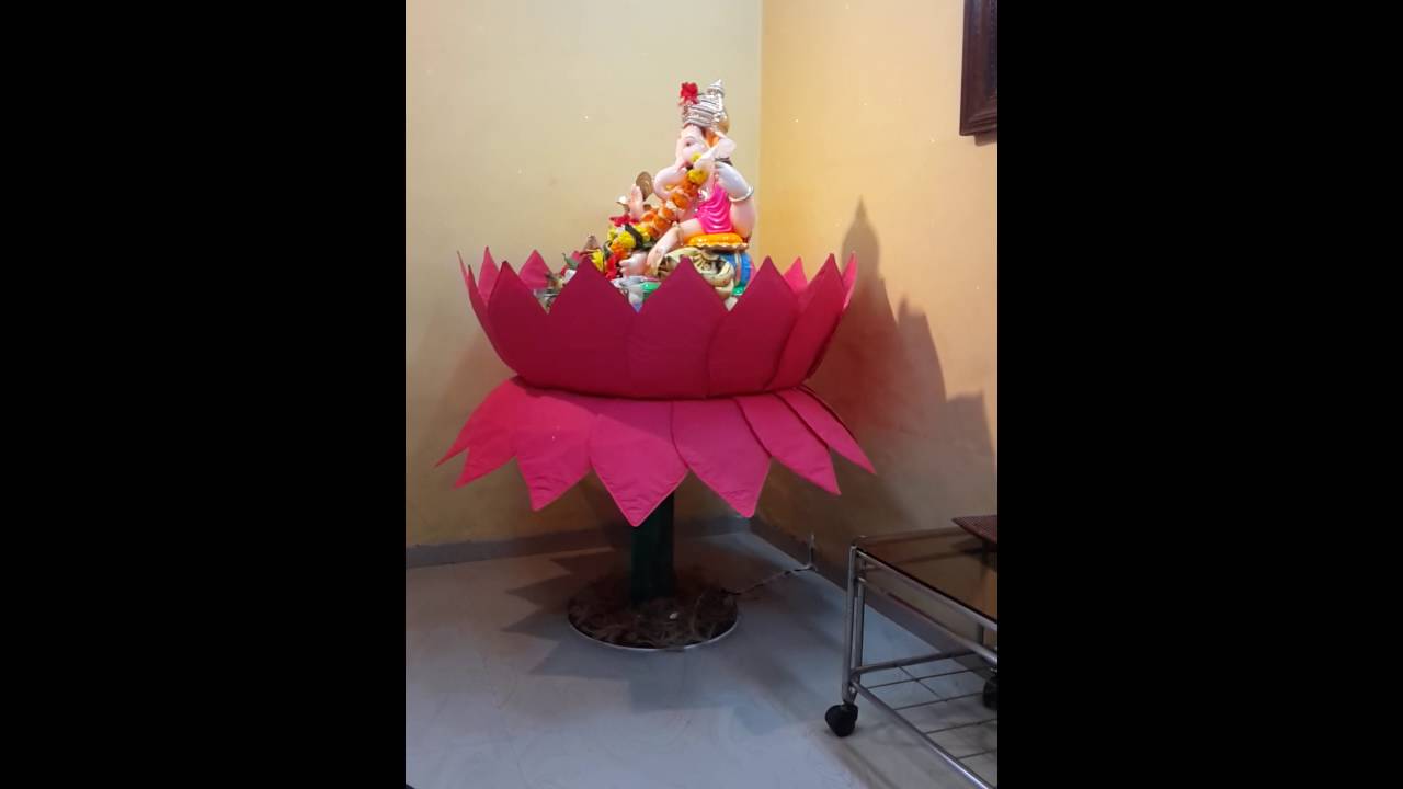 Ganpati decoration on Rotating Lotus 2015 YouTube