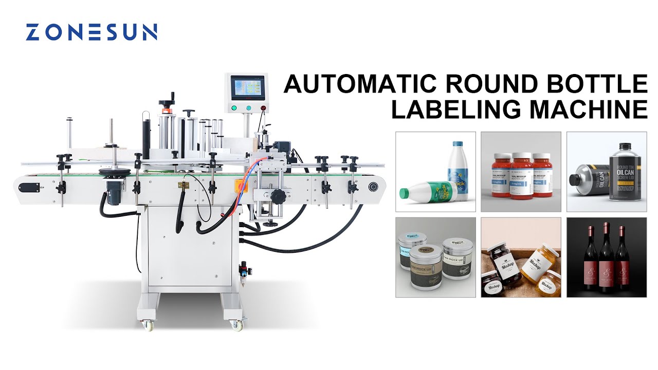 How To Use Automatic Round Bottle Double Side Labeling Machine - YouTube