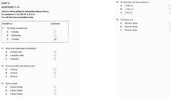 Listening A2, KET 1, Test 4, Part 3