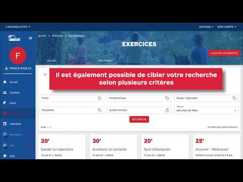 Tuto FFE Connect - Consulter une fiche-exercice