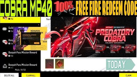 COBRA MP40 REDEEM CODE TODAY | FF REDEEM CODE TODAY 3 NOVEMBER | FF REDEEM CODE TODAY 