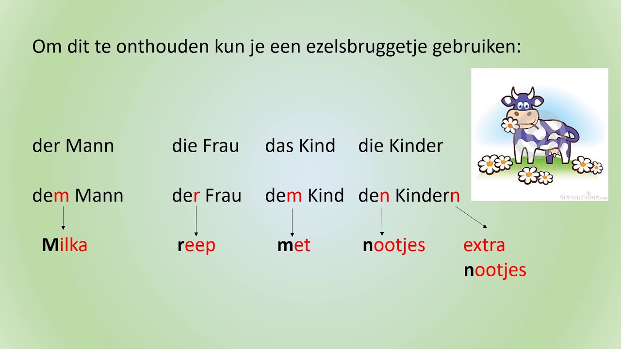 De voorzetsels in het Duits: 3e en 4e naamval - YouTube