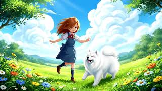 Happy Kid With A Dog