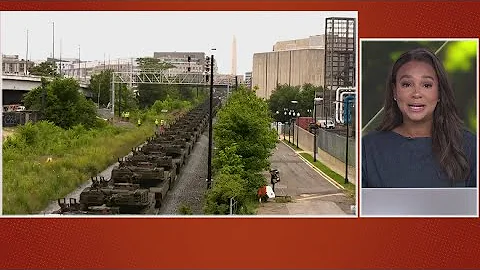 Tanks arrive via train in DC for military parade