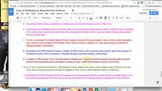 Developing an Argument from Evidence