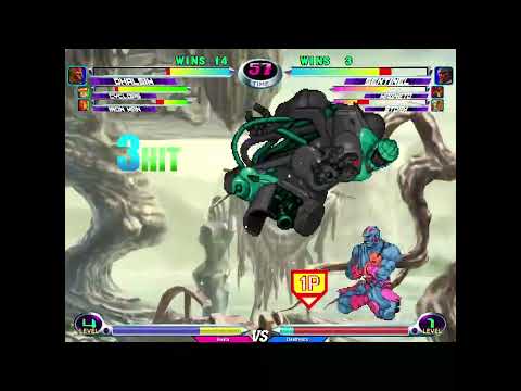 MvC2 55% Dhalsim 3x double fierce combo to crossover mixup sequence with Cyclops AAA 8/16/23