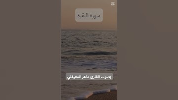 🎧 تلاوة تلامس القلوب من سورة البقرة بصوت ماهر المعيقلي | نور وبركة ✨ #قرآن_كريم #تلاوة_خاشعة