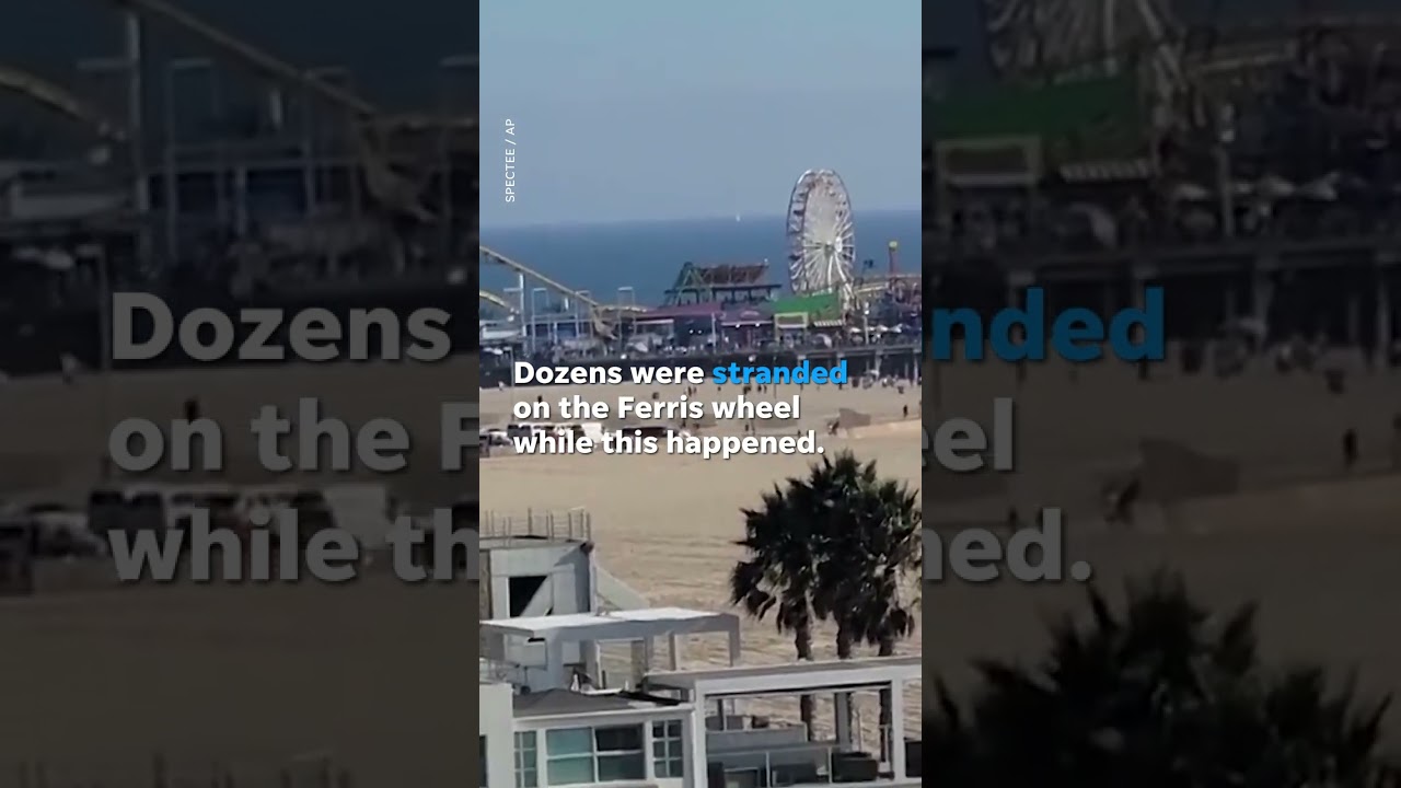 Man claiming to have bomb climbs Ferris wheel at Santa Monica Pier #Shorts