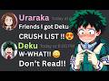 If Uraraka got Deku Crush List | My Hero Academia discord server