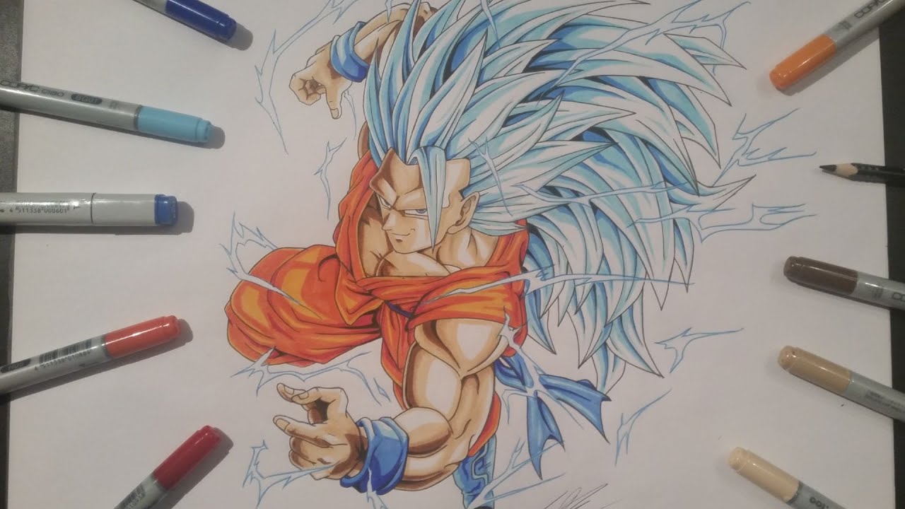 TolgArt - #tb to this older Goku SSj Blue 3 drawing! It