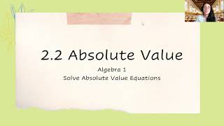 Absolute Value Intro *simple* | Algebra 1