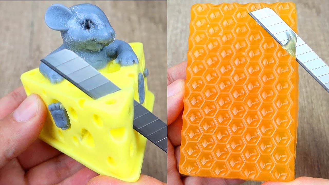 Relaxing Soap Cutting ASMR. Satisfying Soap and lipstick cutting. Corte de jabón - 723