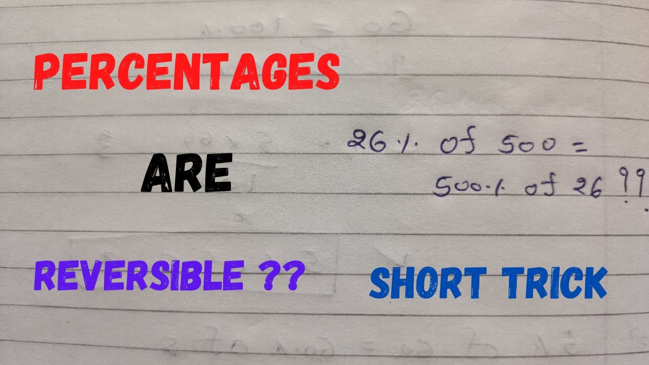 Percentages Are Reversible Find Out In This Video How To Calculate 