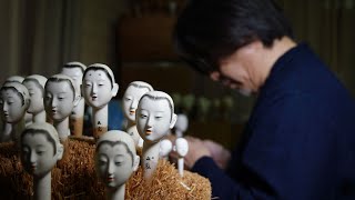 The process of making Japanese traditional dolls. Traditional crafts made in Kyoto for 1,000 years.