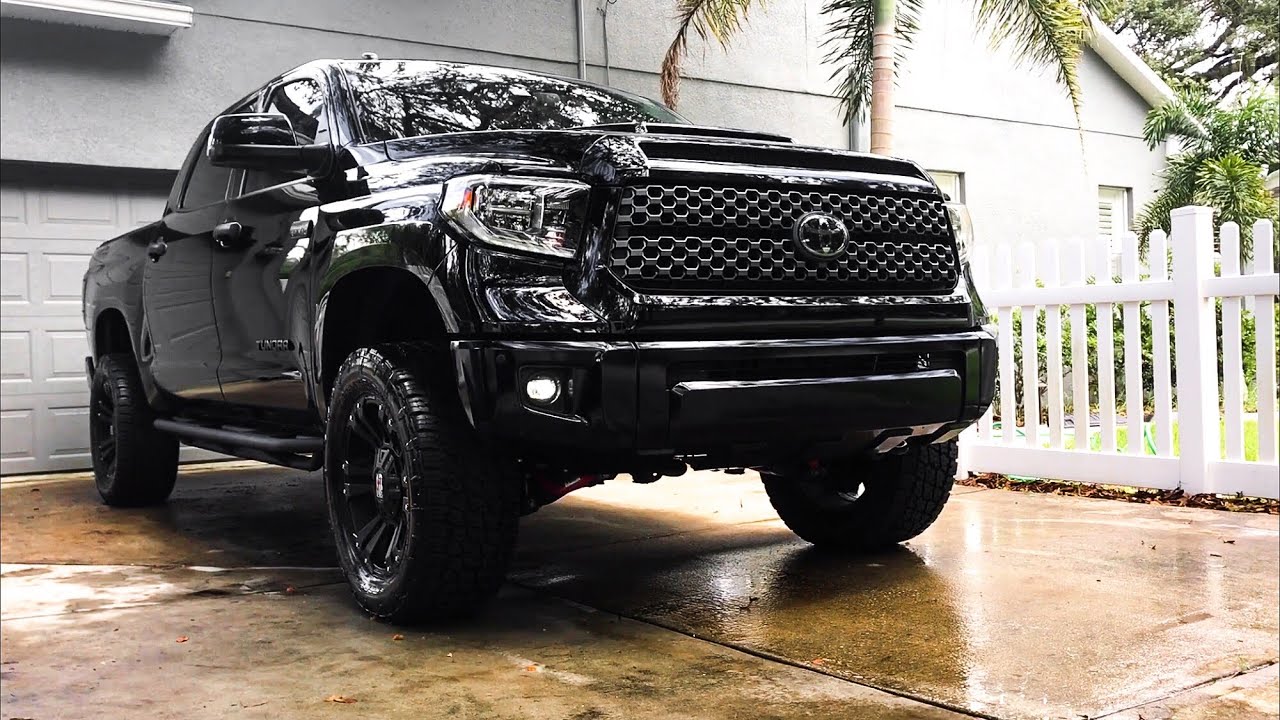 Lifted Blacked Out Toyota Tundra.