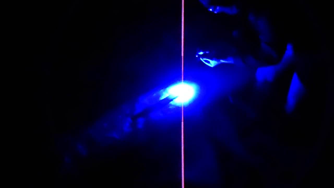 Blue Laser Burning Wood in The Snow YouTube