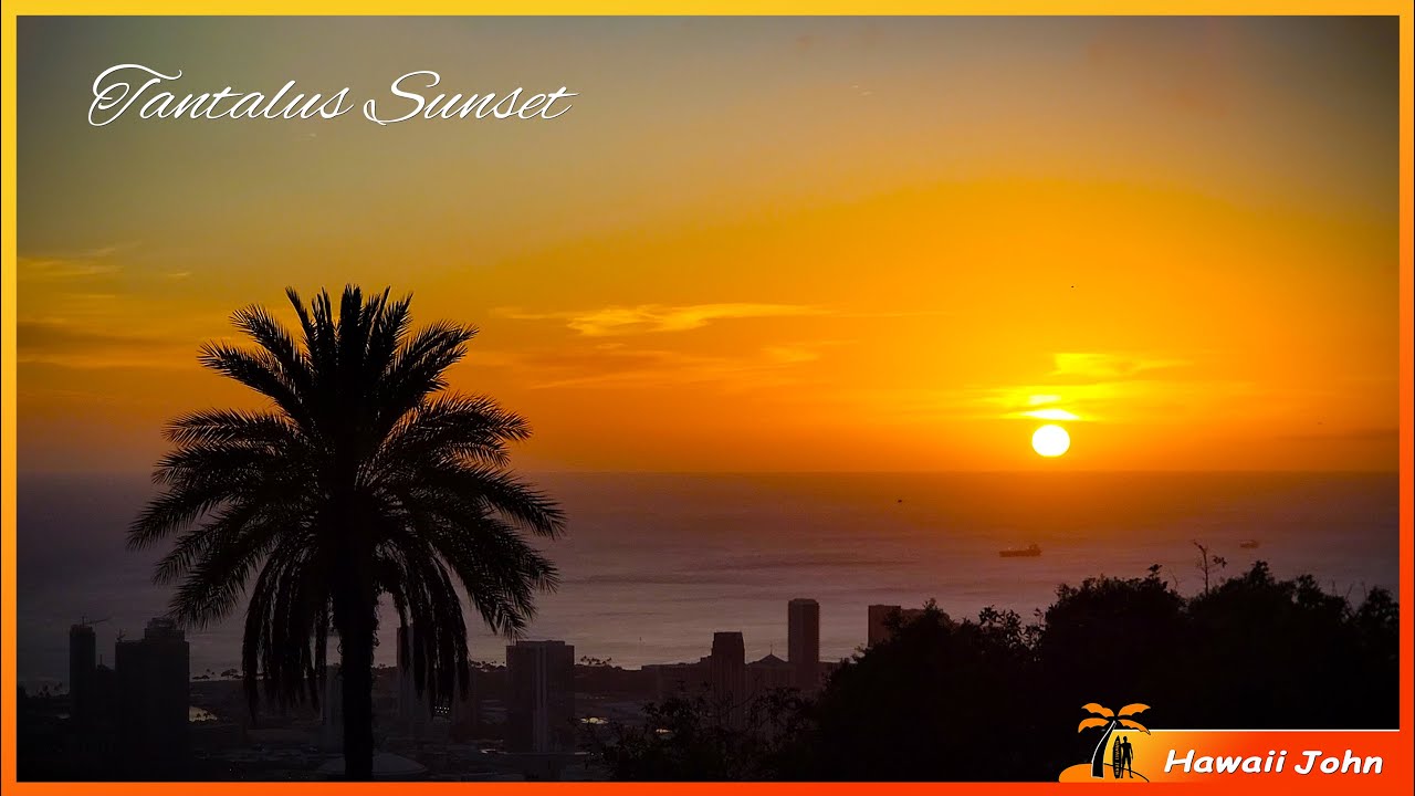 Beautiful Hawaii Sunset 🌈 Tantalus Lookout Sunset ⛱️ Puu Ualakaa State Park 🌴 Hawaii 4K