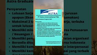 Lowongan kerja hari ini  PT Astra International