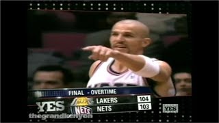 Jason Kidd 28 points (5-7 3-PT FG), 12 rebounds & 12 assists vs. Los Angeles Lakers (Feb. 9, 2005)