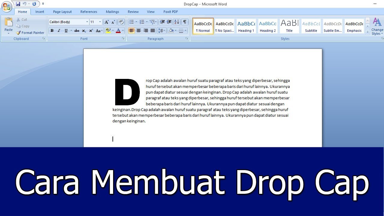 Cara Mudah Membuat Dokumen Drop Cap Di Microsoft Word Jendela Tutorial Youtube