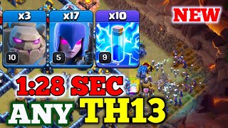 Best Th13 Strongest CWL Attack | 3 Golem + 10 Zap + 17 Witch | Th13 Attack Strategy 2024 In Coc