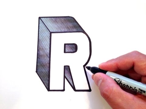 How to Draw the Letter R in 3D - YouTube