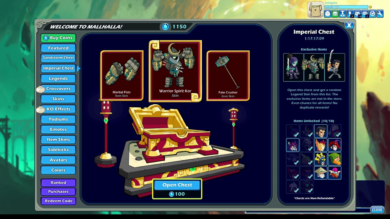 Brawlhalla Imperial chest opening
