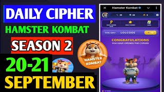 Information Hamster Kombat Dev Game Daily Cipher 20 September | Hamster Kombat Daily Cipher Code | Daily Combo Guide