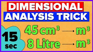 Dimensional Analysis | Easy Trick