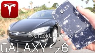 Samsung Galaxy S6 Run Over By Tesla Model S (Extreme Smash) - Torture & S6 Drop Test