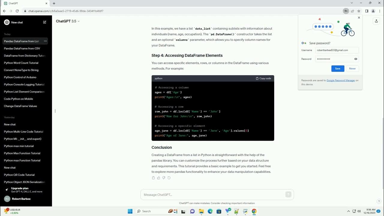 how to create dataframe in python from list - YouTube