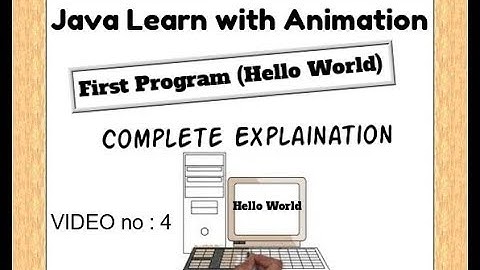 Java Tutorial For Beginners 4-first program (Hello World) with animation video