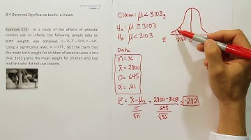 P-value approach to hypothesis testing: claims about the mean, example 124