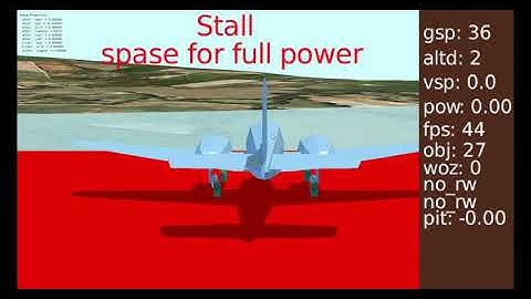 Blender game. Upbge. Flight simulation. Free flight.