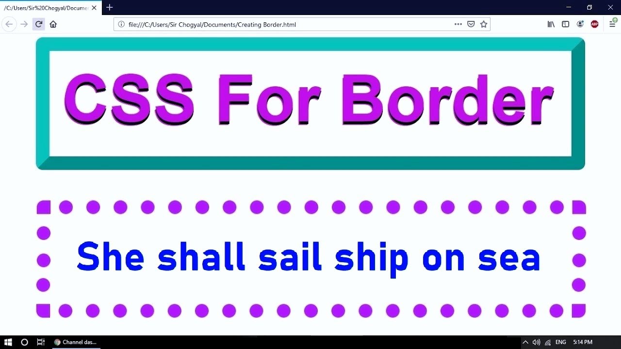 css กึ่งกลาง  2022 Update  How To Create Borders By Using CSS in HTML - Part 1/3