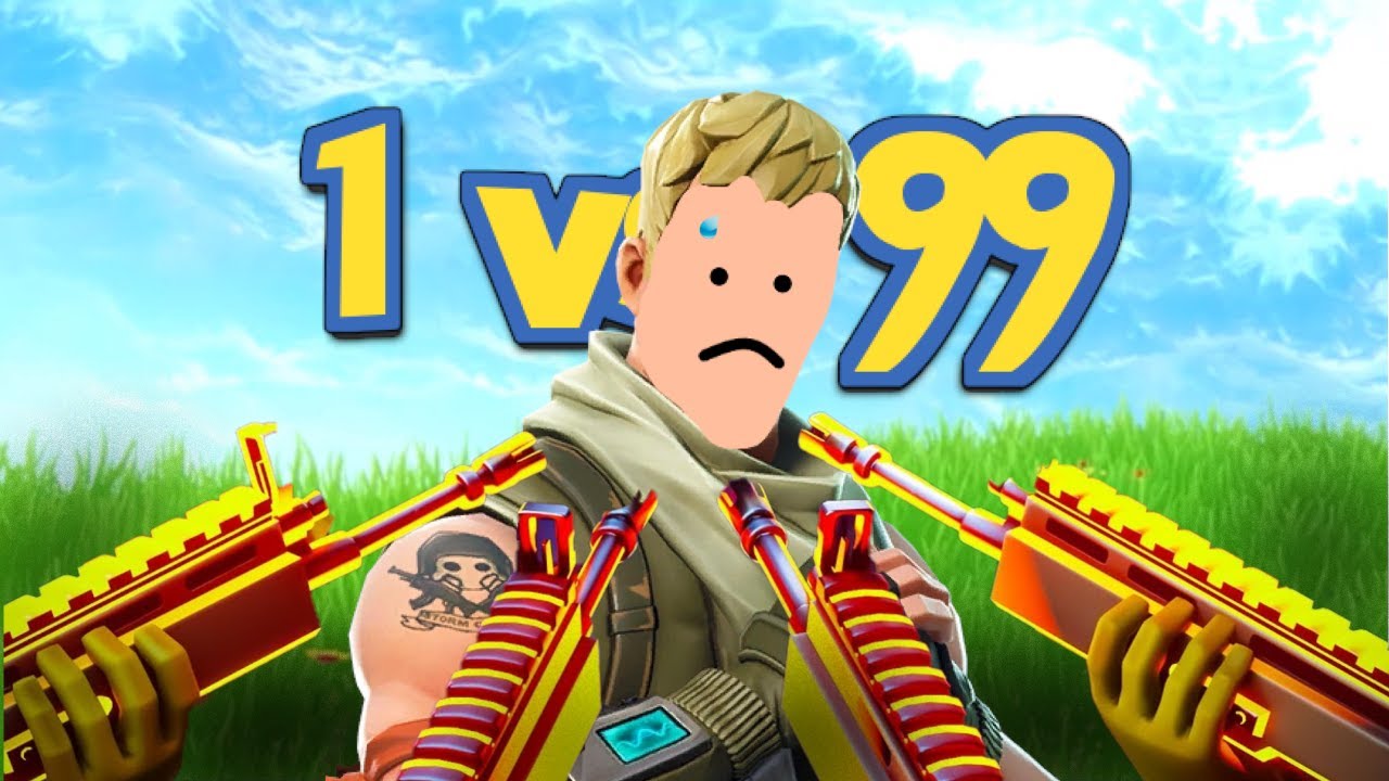 1 Fortnite Pro vs 99 bots...😰