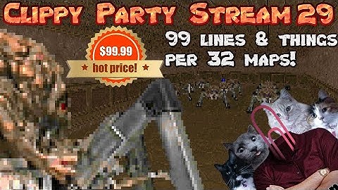 Clippy Party Stream 29: 99-99 - Doom 2 megawad with 99 lines and 99 things per map!