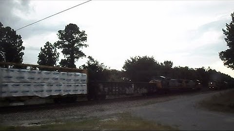 Two CSX Trains Go Head To Head At Railroad Crossing