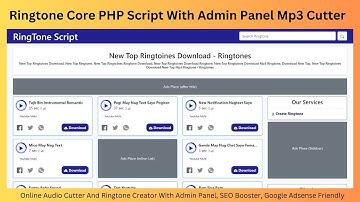 Ringtone Core PHP Script With Admin Panel Mp3 Cutter