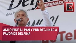 AMLO da el 'sí’ a alianzas si PAN y PRD declinan a favor de Delfina
