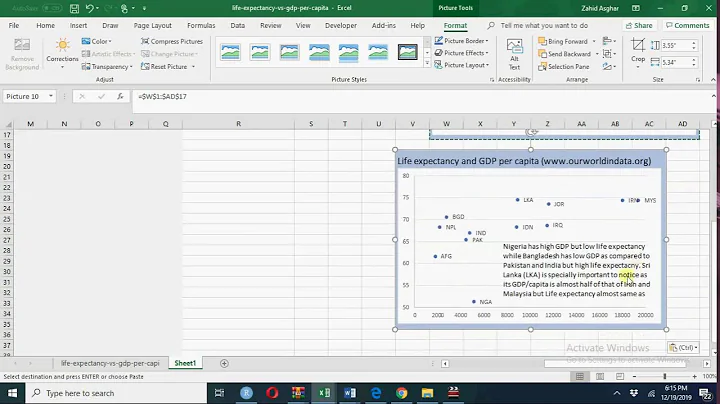 How to have text labels in scatter plot using Excel