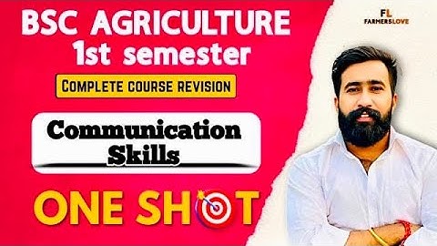 ONE SHORT CLASS  - Communication Skills & English Bsc Agriculture 1st year first semester 2025