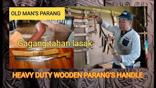 HEAVY DUTY  wooden parang's handle. ( Gagang parang lasak ). OLD MAN'S PARANG.