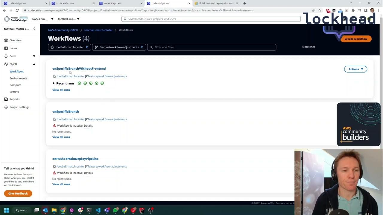 Amazon CodeCatalyst - Builder's Insights - Getting Started with Workflows